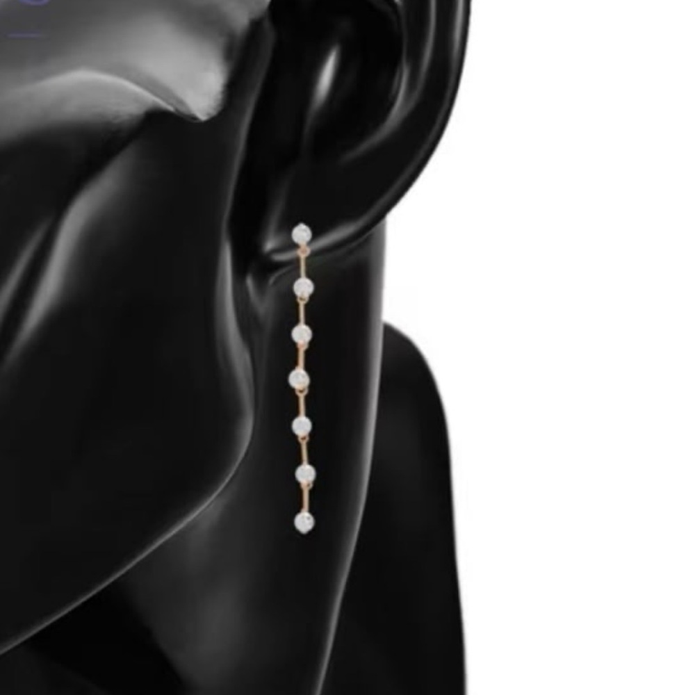 Rosegold Plated Swarovski Elements Dangle Earrings - image 7